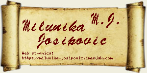 Milunika Josipović vizit kartica